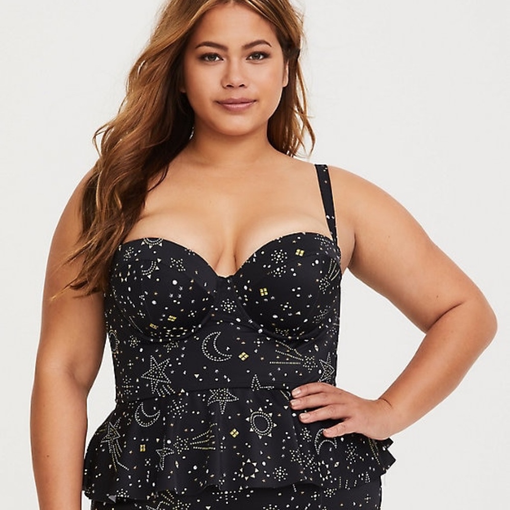 Torrid Black Planet Push-Up Peplum Midkini 2X  NWT